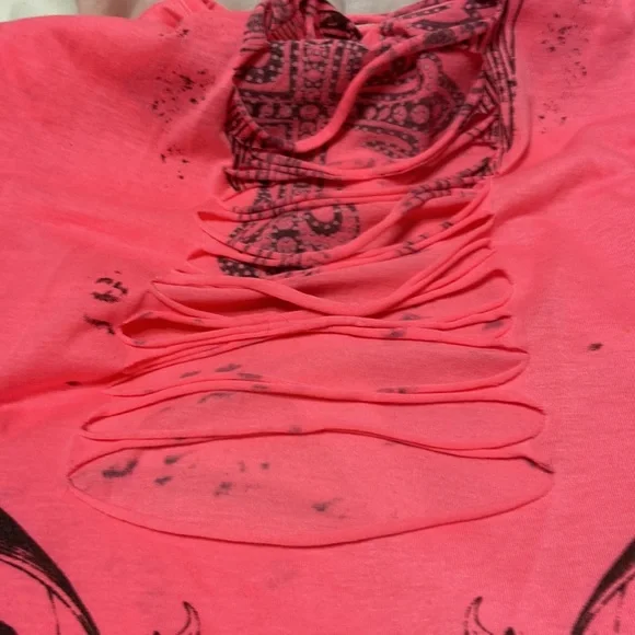 JR’s razor cut back tank top large but fits like a small glittery paint front - Picture 8 of 9